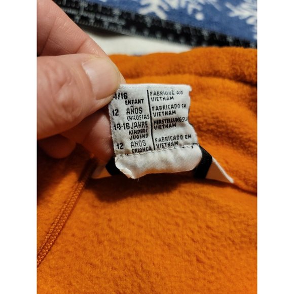 Columbia Orange Fleece Full  Zip Jacket Youth Size 14-16 Zip Pockets - Picture 5 of 6